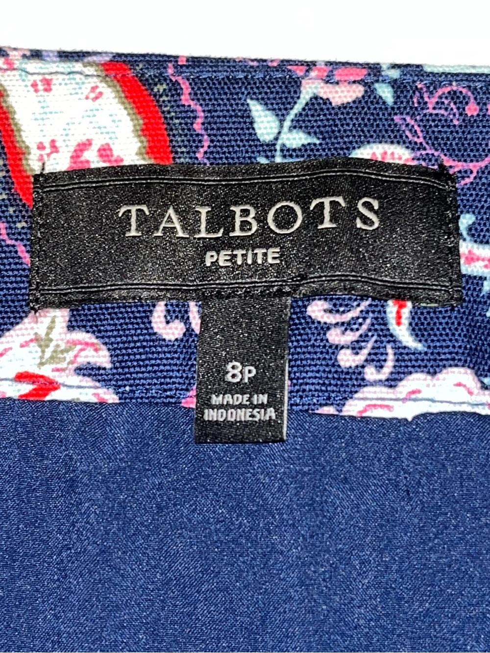 Talbots Paisley Watercolor Canvas A-Line Skirt 8 Petite - Picture 8 of 10